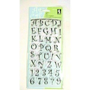 Inkadinkado Curly Font Alphabet Clear Stamps 4 x 8-in Sheet Scrapbook Craft NIP